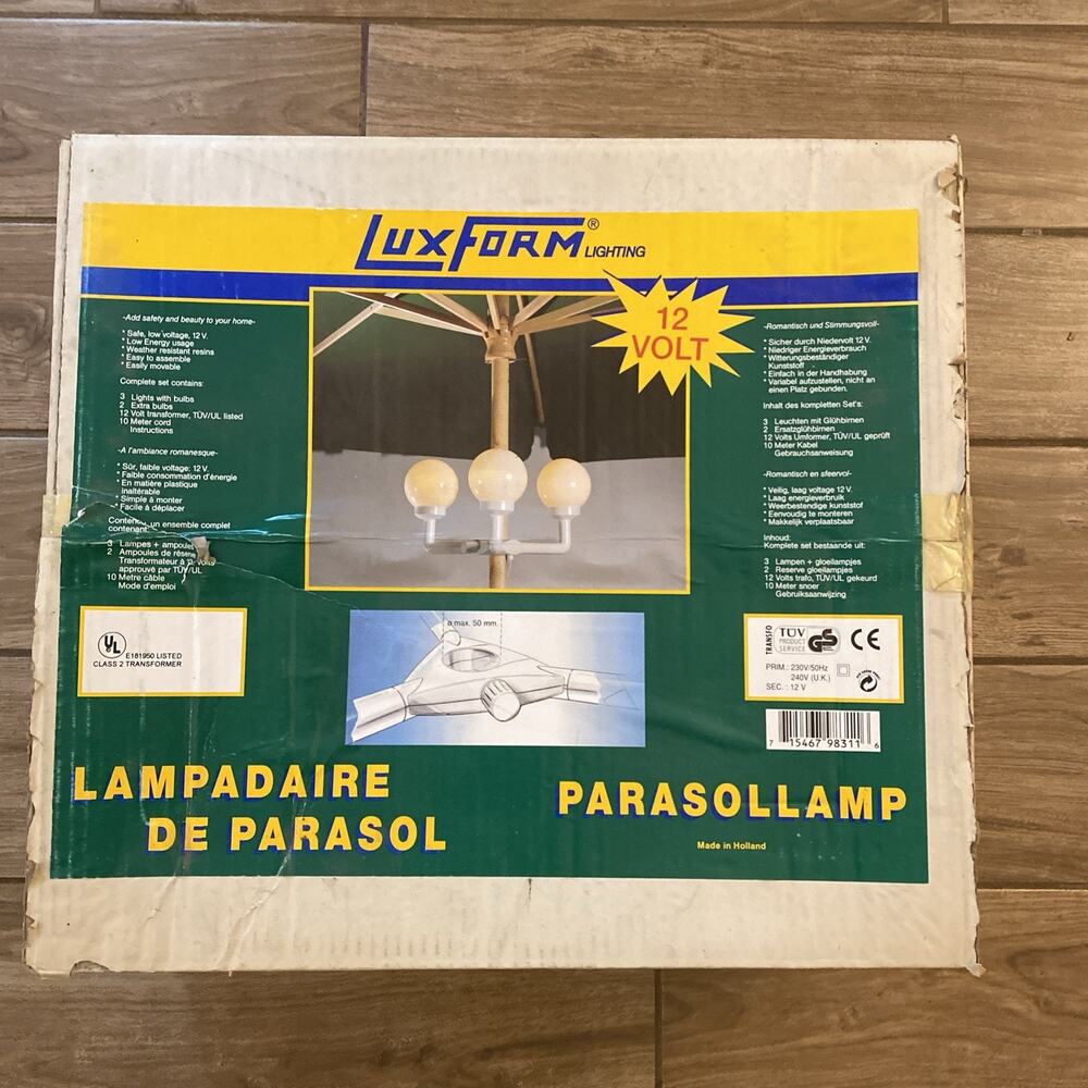 Vintage Luxform Lighting Parasol Lamp 12V NOS
